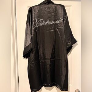 Black Bridesmaid Satin Robe